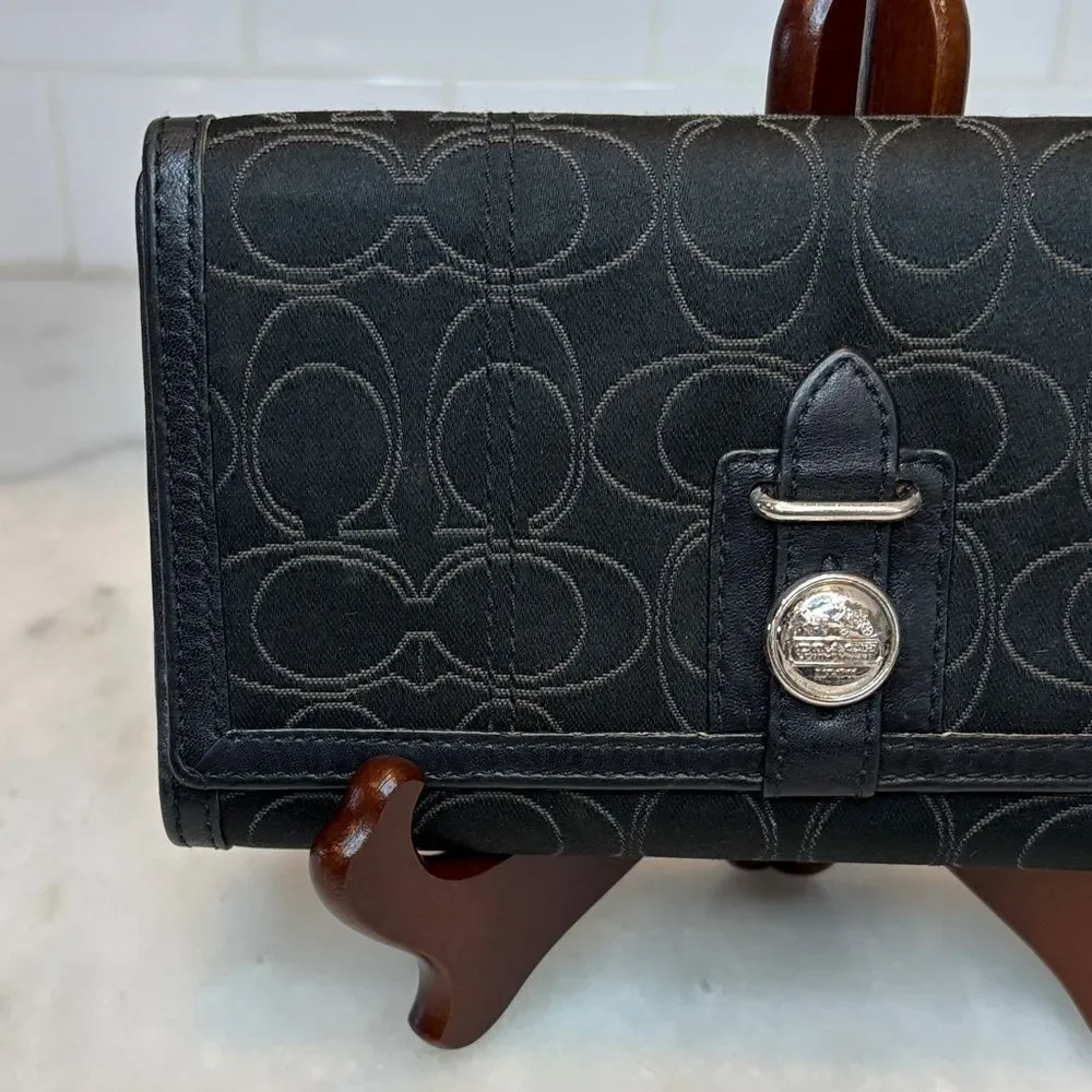 Coach Wallet Y2K Vintage Signature Logo Full Sized Canvas & Leather